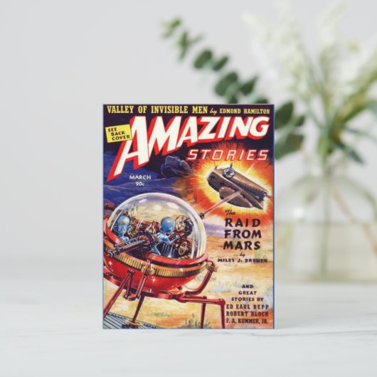  Sci Fi kunst Raid van Mars Briefkaart (Staand voorkant)