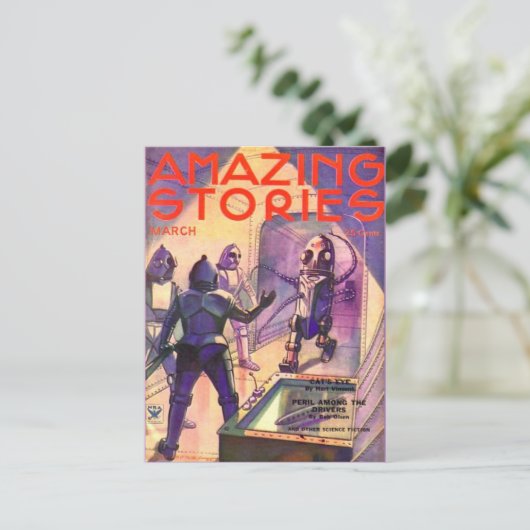  Sci Fi kunst Robots Briefkaart (Staand voorkant)