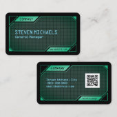 Sci Fi lijst groen en zwart Visitekaartje (Voorkant / Achterkant)
