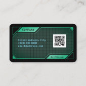Sci Fi lijst groen en zwart Visitekaartje (Achterkant)
