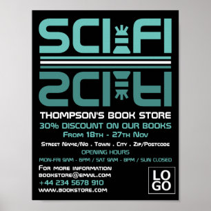 Sci-Fi-Logo, boekwinkel Adverteren Poster