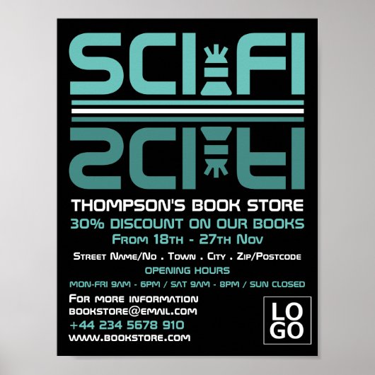 Sci-Fi-Logo, boekwinkel Adverteren Poster (Voorkant)