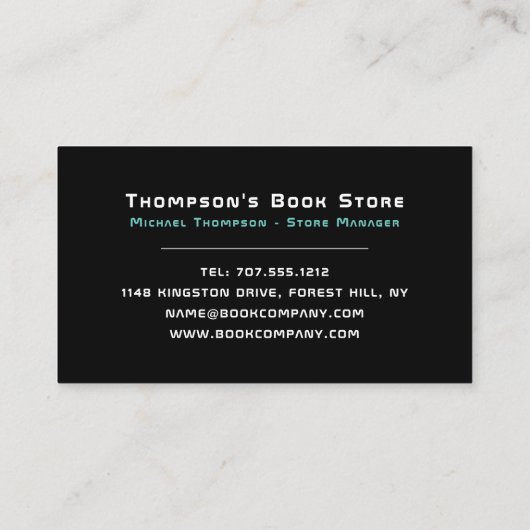 Sci-Fi Logo, Book Store Visitekaartje (Achterkant)