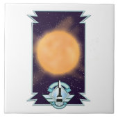  Sci-fi-logo van de jaren '50 Tegeltje (Voorkant)