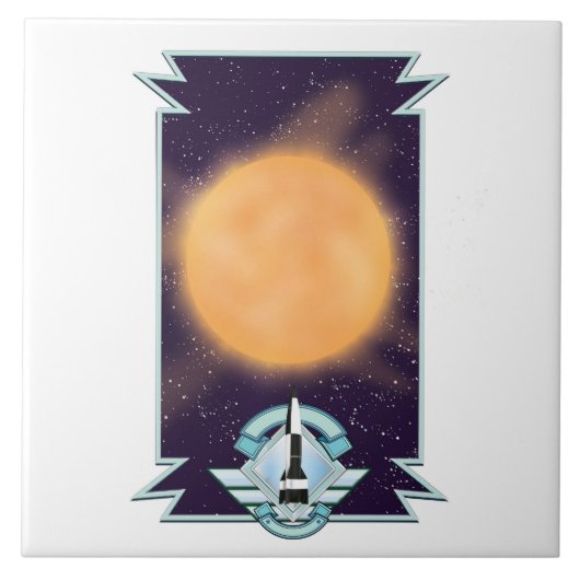  Sci-fi-logo van de jaren '50 Tegeltje (Voorkant)