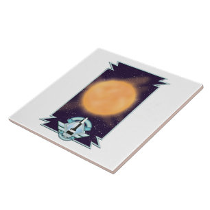  Sci-fi-logo van de jaren '50 Tegeltje