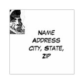 Sci-Fi "Lunar Landscape" het man op de maan Rubberstempel (Afrduk)