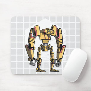 Sci-Fi Mecha Robot Grid Muismat