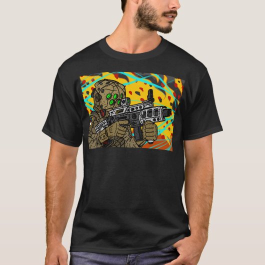 Sci Fi Militaire Soldaat. T-shirt (Voorkant)