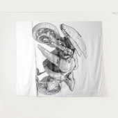 Sci-Fi Motorcycle - Buitenaards Wandkleed (Voorkant (horizontaal))