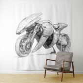 Sci-Fi Motorcycle - Buitenaards Wandkleed (In situ)