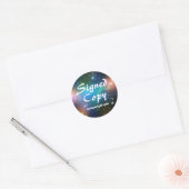 Sci Fi Ondertekende kopie met URL-Stickers Ronde Sticker (Envelop)