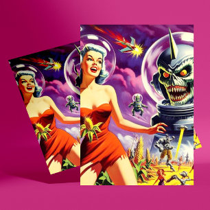 Sci-Fi Pin Up Briefkaart