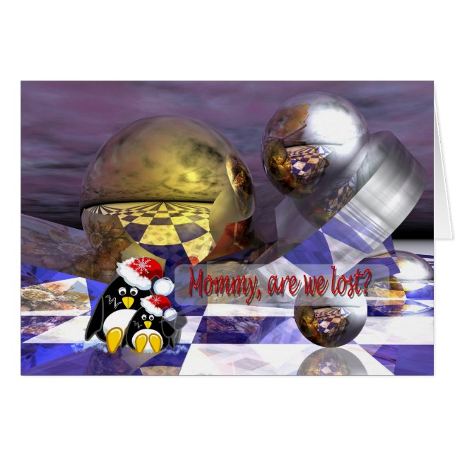 Sci-fi-pinguïnkaart (Voorkant Horizontaal)