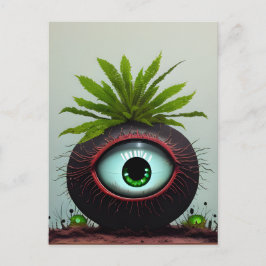 Sci-fi Plant met een oog Briefkaart