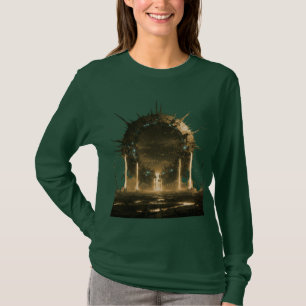 Sci-Fi Portaalpoort Groen Lange Mouwen T-shirt