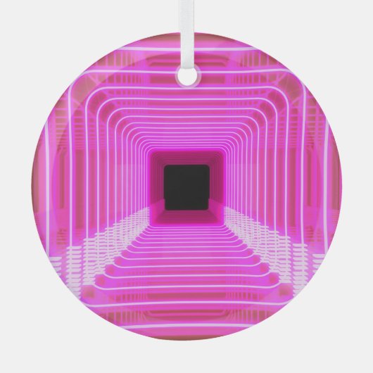 Sci-Fi Retro 3D: Pop Art Illustratie Glas Ornament (Voorkant)