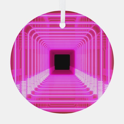 Sci-Fi Retro 3D: Pop Art Illustratie Glas Ornament (Achterkant)