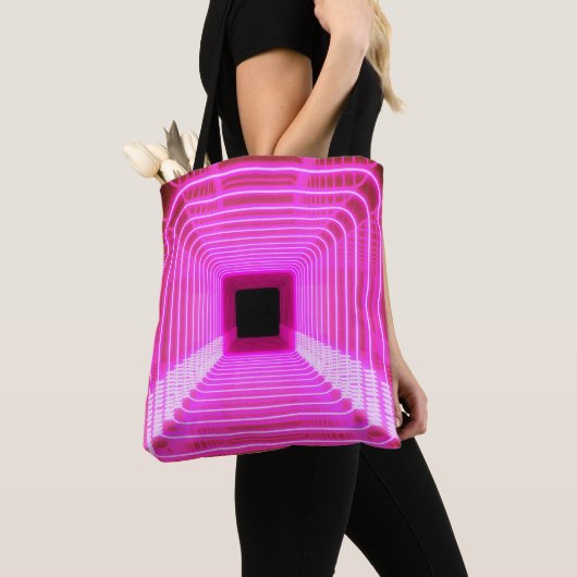 Sci-Fi Retro 3D: Pop Art Illustratie Tote Bag (Dichtbij)