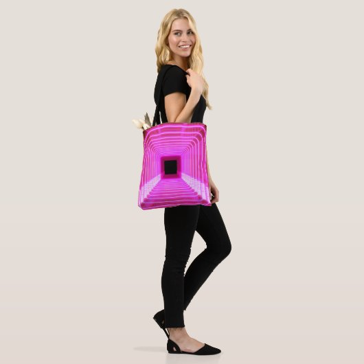Sci-Fi Retro 3D: Pop Art Illustratie Tote Bag (Op model)