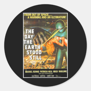 Sci Fi Robot Halloween Earth Invasion Science Fict Ronde Sticker