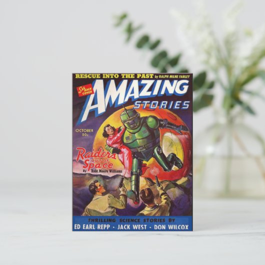  Sci Fi Robot held Briefkaart (Staand voorkant)