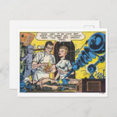 sci-Fi robots Goudpag paneel Briefkaart (Voorkant / Achterkant)