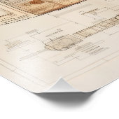 Sci-Fi Rocket Blueprint Foto Afdruk (Hoek)