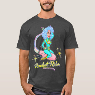 SCI-FI ROCKET RIDER Kleurrijke Bold Drag Queen T-shirt