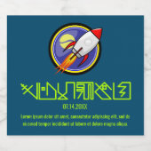 Sci Fi Rocket Ship Likeurfles Etiket (Enkel label)