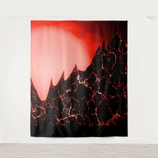 sci-fi rode fantasie futuristisch wandkleed