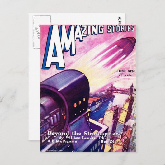  Sci Fi ruimtevaart 1936 Briefkaart (Voorkant / Achterkant)