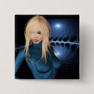 Sci-fi Scene Display Vierkante Button 5,1 Cm