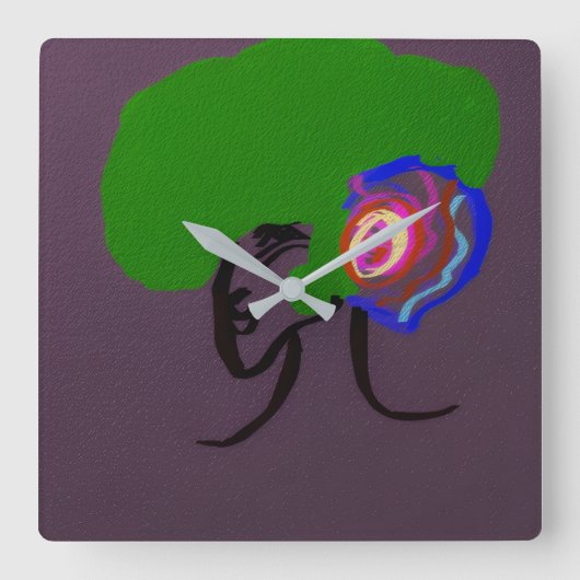 Sci-fi Schelpwezen  Vierkante Klok (Voorkant)