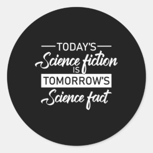 Sci-Fi Science Fiction Space Ufo Alien Funny Gift Ronde Sticker