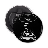 Sci-Fi smart animals "Hungry Frog Dreams" Button Flesopener (Voorkant)