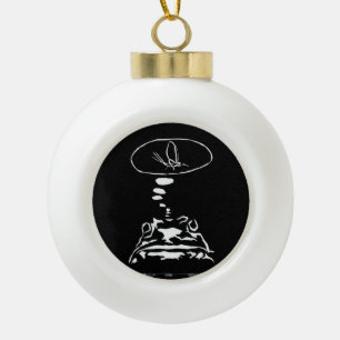 Sci-Fi smart animals "Hungry Frog Dreams" Keramische Bal Ornament