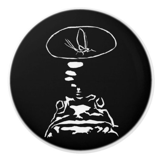Sci-Fi smart animals "Hungry Frog Dreams" Keramische Knop (Voorkant)