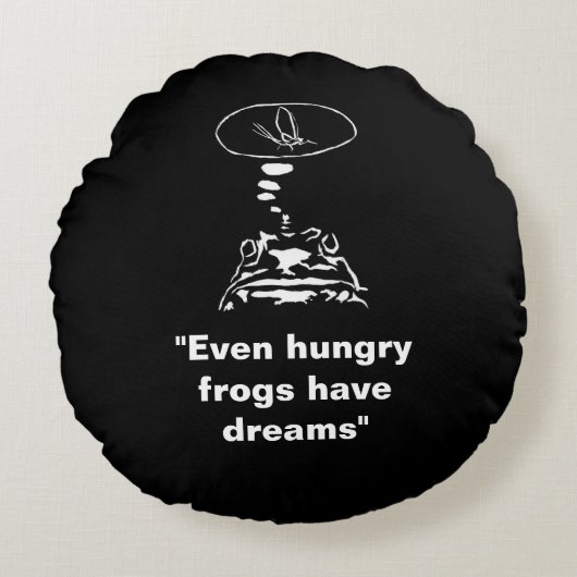 Sci-Fi smart animals "Hungry Frog Dreams" Rond Kussen (Voorkant)