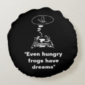 Sci-Fi smart animals "Hungry Frog Dreams" Rond Kussen (Achterkant)