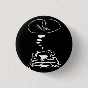 Sci-Fi smart animals "Hungry Frog Dreams" Ronde Button 3,2 Cm