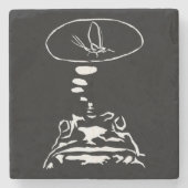 Sci-Fi smart animals "Hungry Frog Dreams" Stenen Onderzetter (Voorkant)