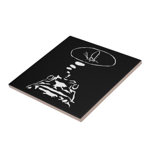 Sci-Fi smart animals "Hungry Frog Dreams" Tegeltje (Zijkant)