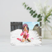 Sci Fi Snow Punk Briefkaart (Staand voorkant)