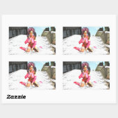 Sci Fi Snow Punk Rechthoekige Sticker (Vel)