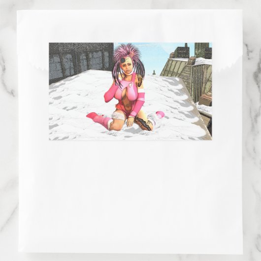 Sci Fi Snow Punk Rechthoekige Sticker (Tas)