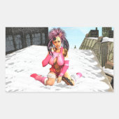 Sci Fi Snow Punk Rechthoekige Sticker (Voorkant)