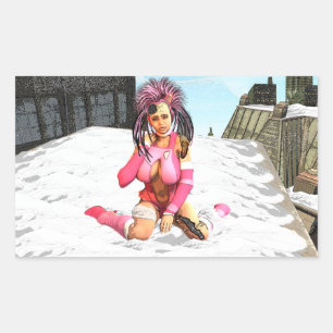 Sci Fi Snow Punk Rechthoekige Sticker