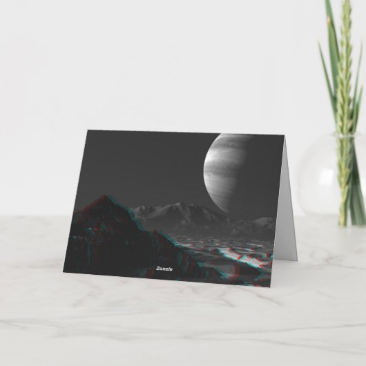 Sci-Fi Space 3D Anaglyph Verjaardag Kaart (Achterkant)