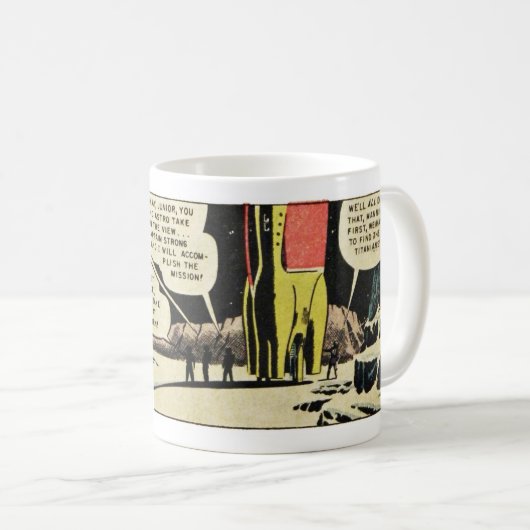  sci-Fi Space Adventure Comics Panel Rocket Koffiemok (Voorkant rechts)